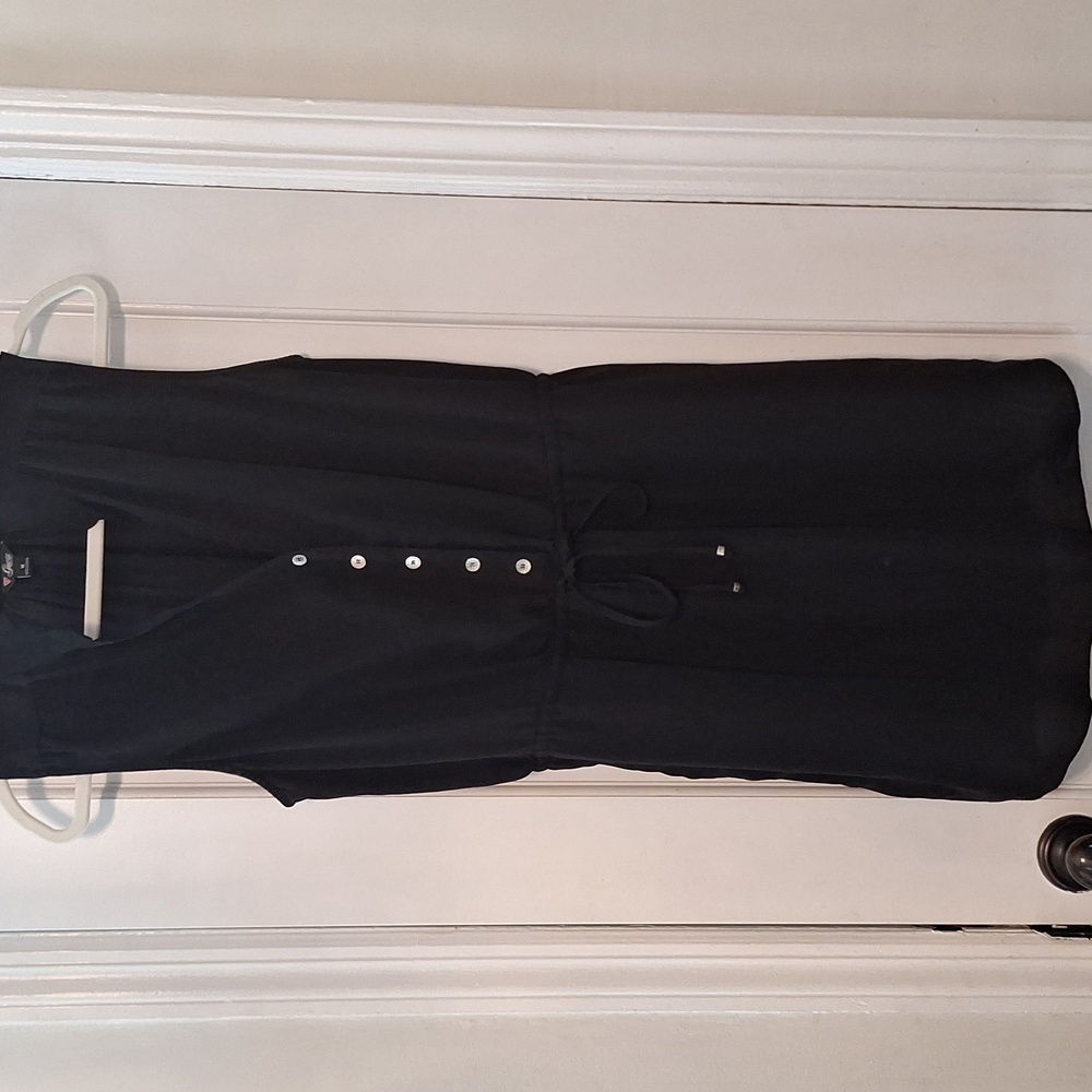 Black Guess  Sleeveless Button-Down Dress Size Medium